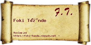 Foki Tünde névjegykártya
